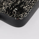 CHANEL Chain Shoulder Bag Sequin Black Silver CC Auth 146554SM-11