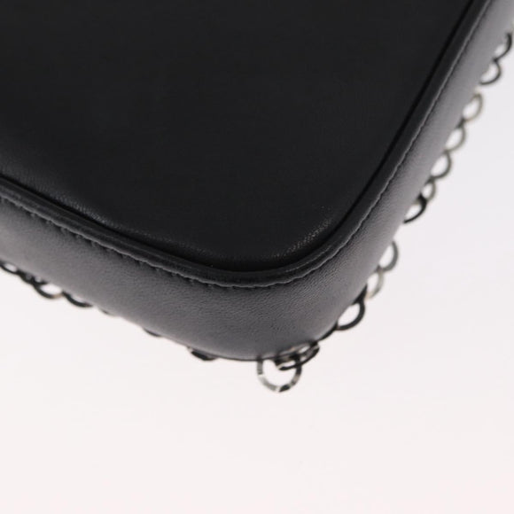 CHANEL Chain Shoulder Bag Sequin Black Silver CC Auth 146554SM