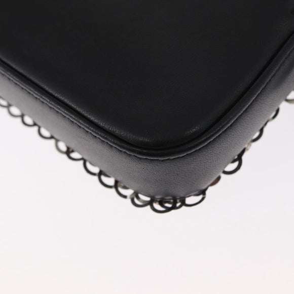 CHANEL Chain Shoulder Bag Sequin Black Silver CC Auth 146554SM