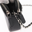 CHANEL Chain Shoulder Bag Sequin Black Silver CC Auth 146554SM-15