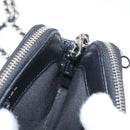 CHANEL Chain Shoulder Bag Sequin Black Silver CC Auth 146554SM-19