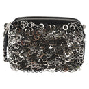 CHANEL Chain Shoulder Bag Sequin Black Silver CC Auth 146554SM-2