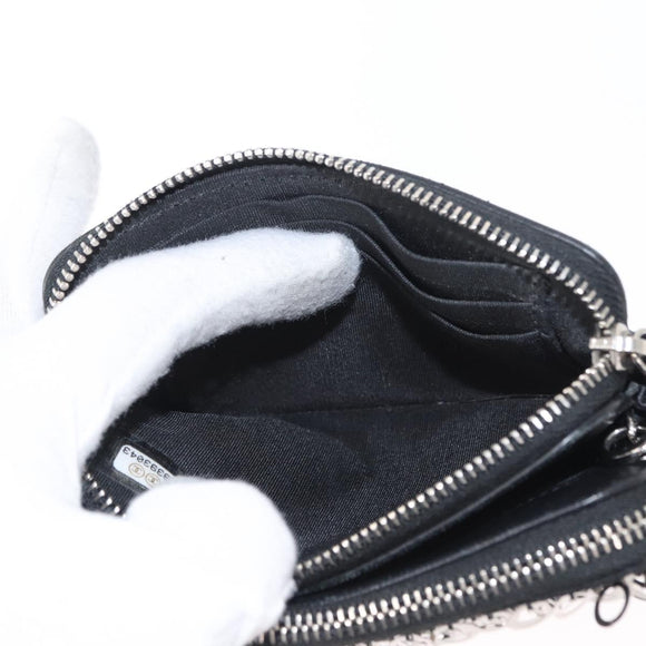 CHANEL Chain Shoulder Bag Sequin Black Silver CC Auth 146554SM