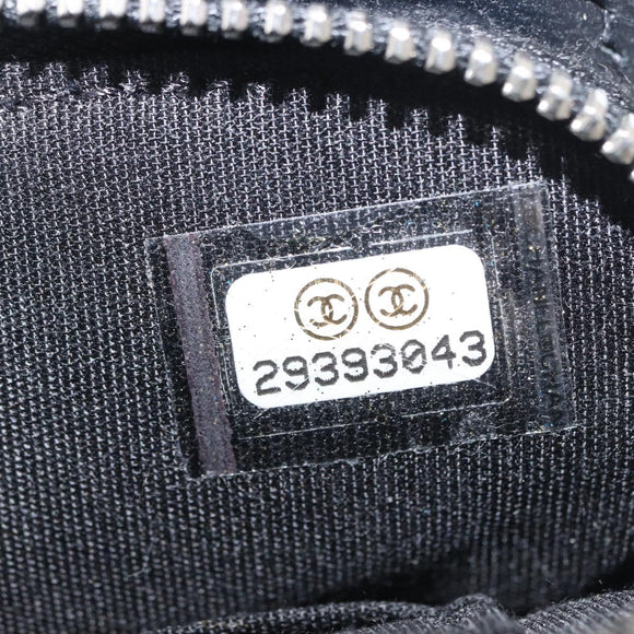 CHANEL Chain Shoulder Bag Sequin Black Silver CC Auth 146554SM