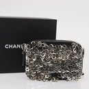 CHANEL Chain Shoulder Bag Sequin Black Silver CC Auth 146554SM-24