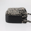 CHANEL Chain Shoulder Bag Sequin Black Silver CC Auth 146554SM-4