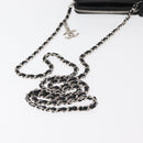 CHANEL Chain Shoulder Bag Sequin Black Silver CC Auth 146554SM-7