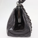 CHANEL Matelasse Chain Bag Patent leather 2way Purple Silver CC Auth 146555V-4