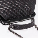 CHANEL Matelasse Chain Bag Patent leather 2way Purple Silver CC Auth 146555V-6