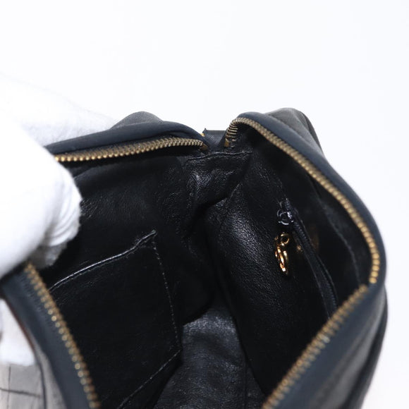 CHANEL Matelasse Chain Shoulder Bag Lamb Skin Black Gold CC Auth 146556V