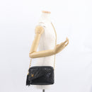 CHANEL Matelasse Chain Shoulder Bag Lamb Skin Black Gold CC Auth 146556V-25