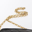 CHANEL Matelasse Chain Shoulder Bag Lamb Skin Black Gold CC Auth 146556V-9