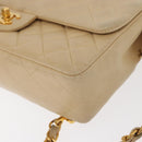CHANEL Matelasse Backpack Lamb Skin Beige Gold CC Auth 146557V-11