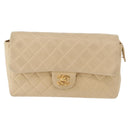 CHANEL Matelasse Backpack Lamb Skin Beige Gold CC Auth 146557V-2