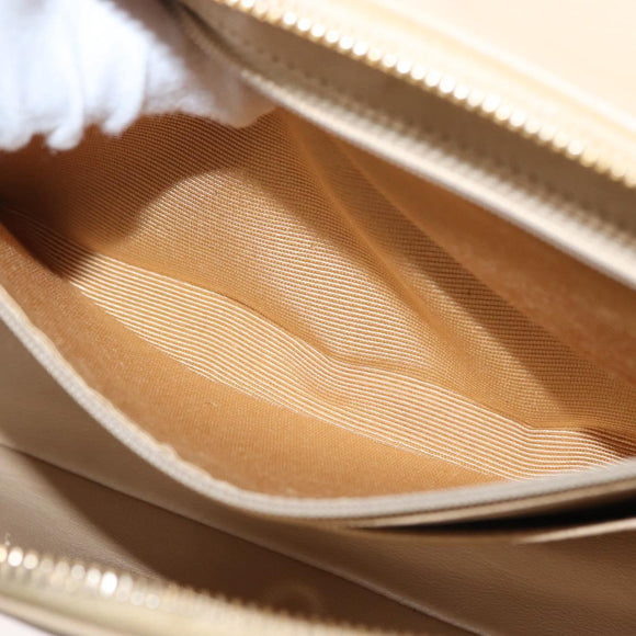 CHANEL Matelasse Backpack Lamb Skin Beige Gold CC Auth 146557V