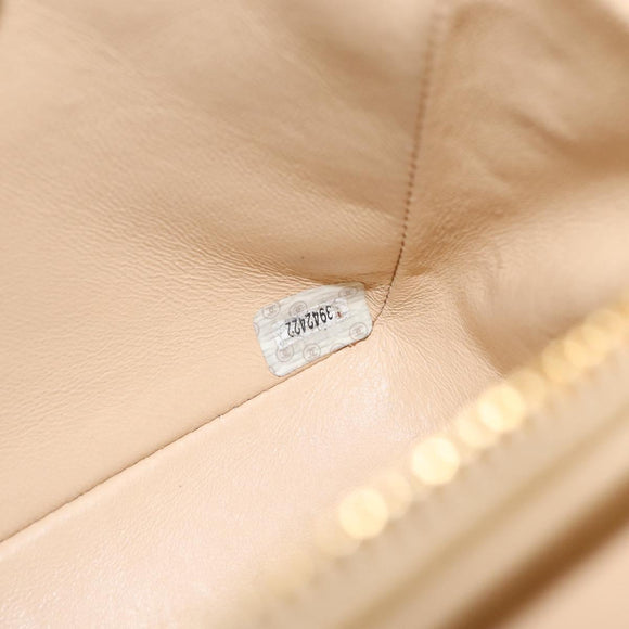 CHANEL Matelasse Backpack Lamb Skin Beige Gold CC Auth 146557V