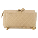 CHANEL Matelasse Backpack Lamb Skin Beige Gold CC Auth 146557V-3