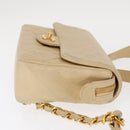 CHANEL Matelasse Backpack Lamb Skin Beige Gold CC Auth 146557V-4