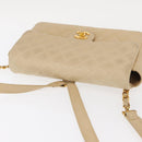 CHANEL Matelasse Backpack Lamb Skin Beige Gold CC Auth 146557V-6