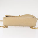 CHANEL Matelasse Backpack Lamb Skin Beige Gold CC Auth 146557V-9