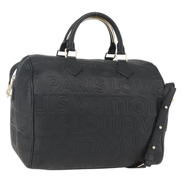 LOUIS VUITTON Paris Speedy Cube Hand Bag Leather Black M95816 LV Auth 146562SM