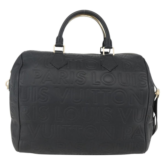LOUIS VUITTON Paris Speedy Cube Hand Bag Leather Black M95816 LV Auth 146562SM