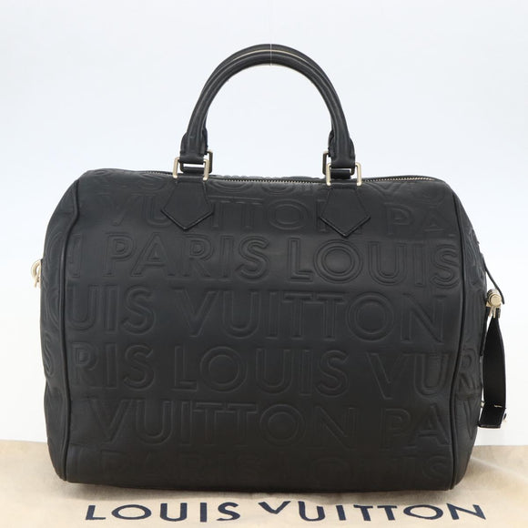 LOUIS VUITTON Paris Speedy Cube Hand Bag Leather Black M95816 LV Auth 146562SM