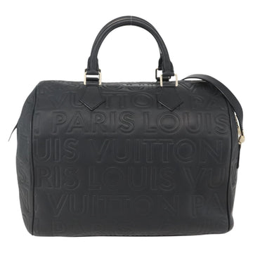 LOUIS VUITTON Paris Speedy Cube Hand Bag Leather Black M95816 LV Auth 146562SM - 0