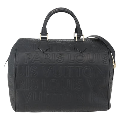 LOUIS VUITTON Paris Speedy Cube Hand Bag Leather Black M95816 LV Auth 146562SM - 0