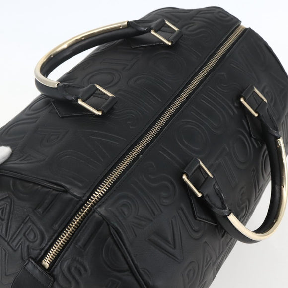 LOUIS VUITTON Paris Speedy Cube Hand Bag Leather Black M95816 LV Auth 146562SM