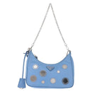 PRADA Re-edition Shoulder Bag Nylon 2way Light Blue 1BH204 Auth 146563SAM-13