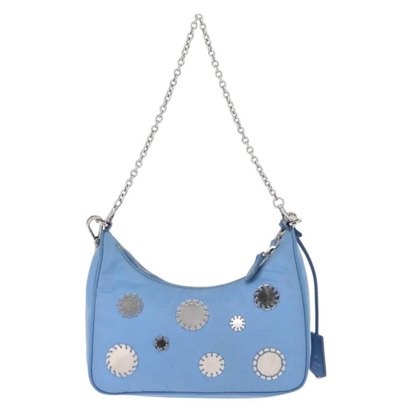 PRADA Re-edition Shoulder Bag Nylon 2way Light Blue 1BH204 Auth 146563SAM