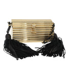 SAINT LAURENT Chain Cassandra Shoulder Bag plastic Gold Auth 146564SAM-1