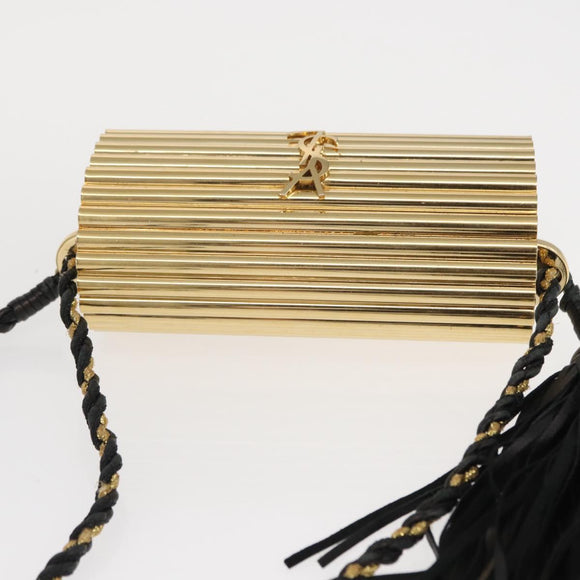 SAINT LAURENT Chain Cassandra Shoulder Bag plastic Gold Auth 146564SAM