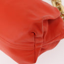 BOTTEGA VENETA Chain Shoulder Bag Leather Orange Gold Auth 146565SAV-14