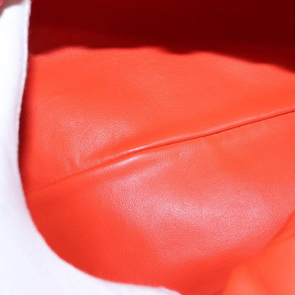 BOTTEGA VENETA Chain Shoulder Bag Leather Orange Gold Auth 146565SAV