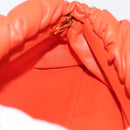 BOTTEGA VENETA Chain Shoulder Bag Leather Orange Gold Auth 146565SAV-17