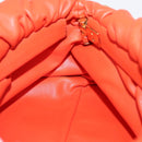 BOTTEGA VENETA Chain Shoulder Bag Leather Orange Gold Auth 146565SAV-18