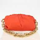 BOTTEGA VENETA Chain Shoulder Bag Leather Orange Gold Auth 146565SAV-12