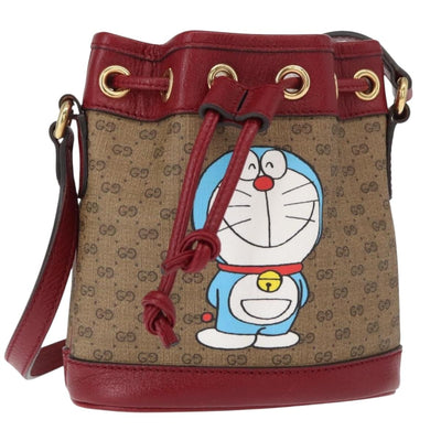 GUCCI Micro GG Supreme Doraemon Collaboration Bag PVC Beige 647801 Auth 146566SM