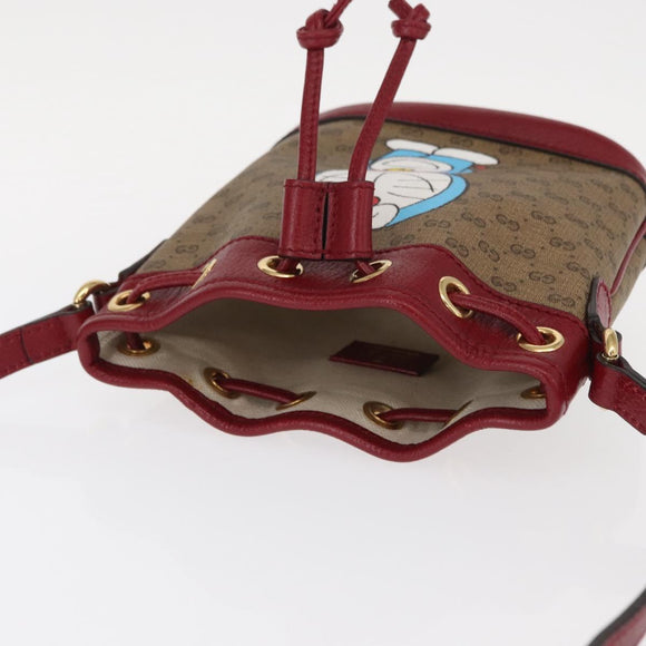 GUCCI Micro GG Supreme Doraemon Collaboration Bag PVC Beige 647801 Auth 146566SM
