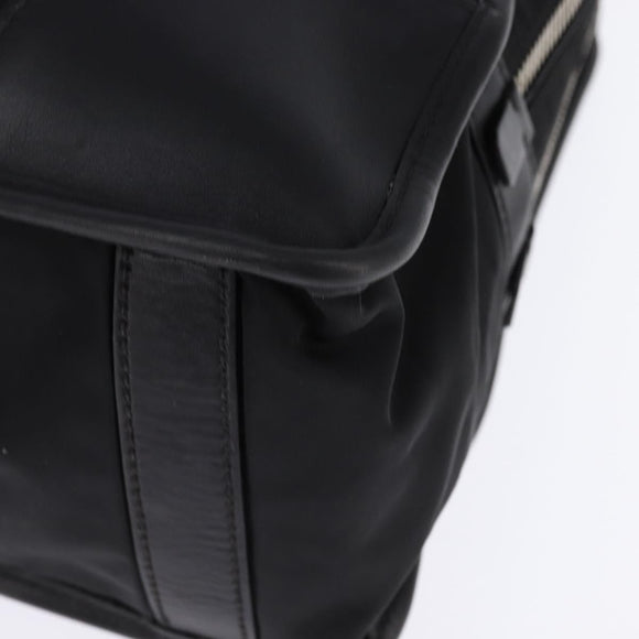 PRADA Business Bag Nylon Black Silver Auth 146573
