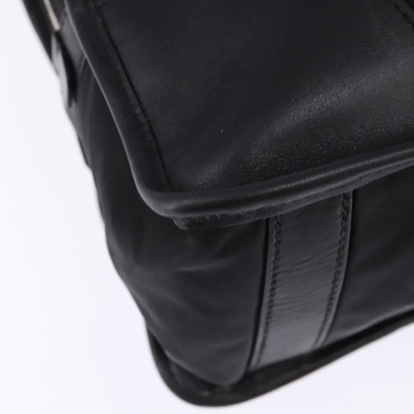 PRADA Business Bag Nylon Black Silver Auth 146573