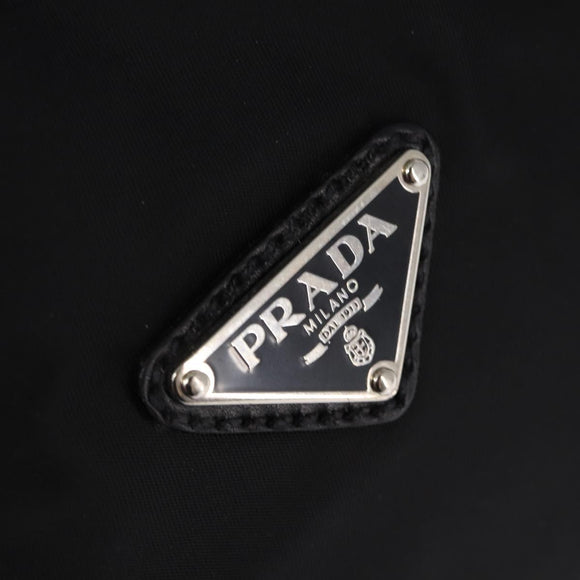 PRADA Business Bag Nylon Black Silver Auth 146573