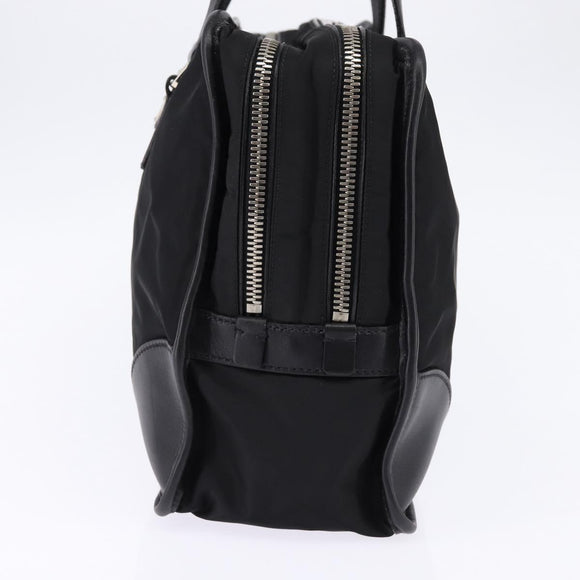 PRADA Business Bag Nylon Black Silver Auth 146573