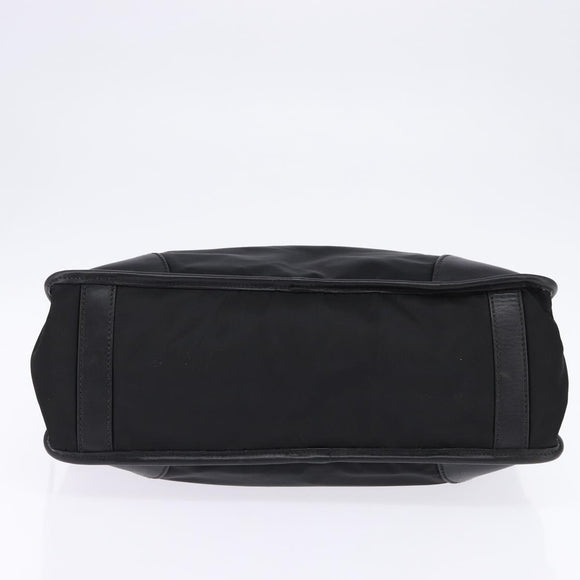 PRADA Business Bag Nylon Black Silver Auth 146573