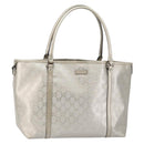 GUCCI GG Implementation Tote Bag Silver 197953 Auth 146574-1