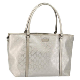 GUCCI GG Implementation Tote Bag Silver 197953 Auth 146574