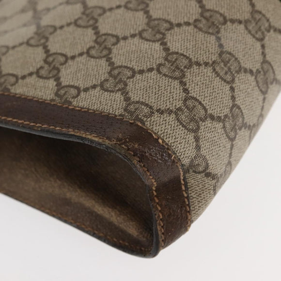 GUCCI GG Supreme Web Sherry Line Clutch Bag PVC Beige 67 014 2125 Auth 146575