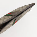 GUCCI GG Supreme Web Sherry Line Clutch Bag PVC Beige 67 014 2125 Auth 146575-5